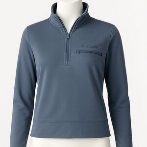 Columbia Women’s Half Zip Pullover XL Blue Gray Long Sleeve Activewear Top